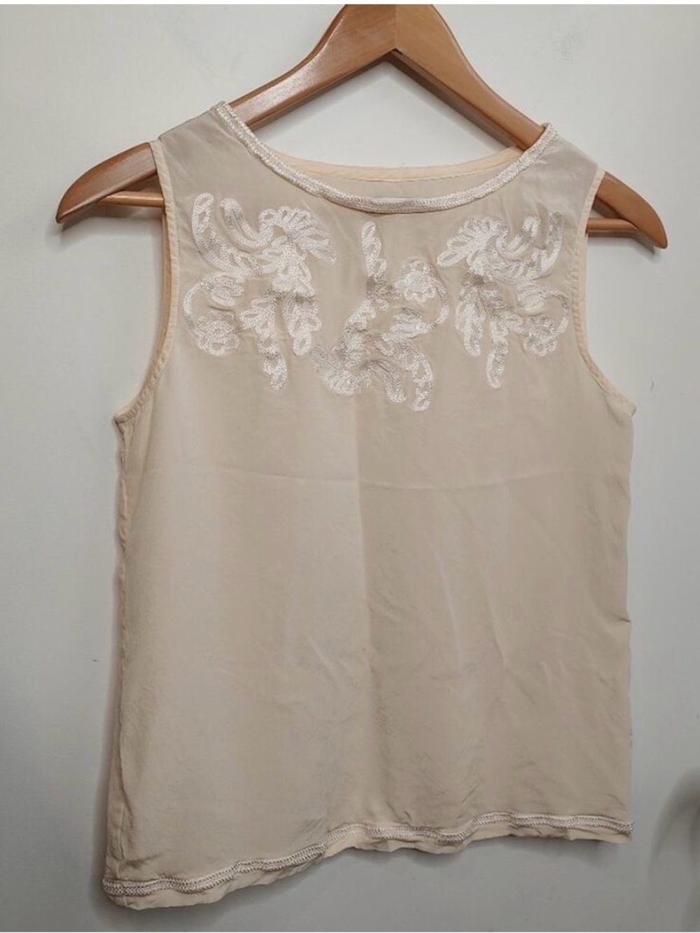 Madewell Embroidered Silk Ivy Twirl Tank Top Blouse Size Small